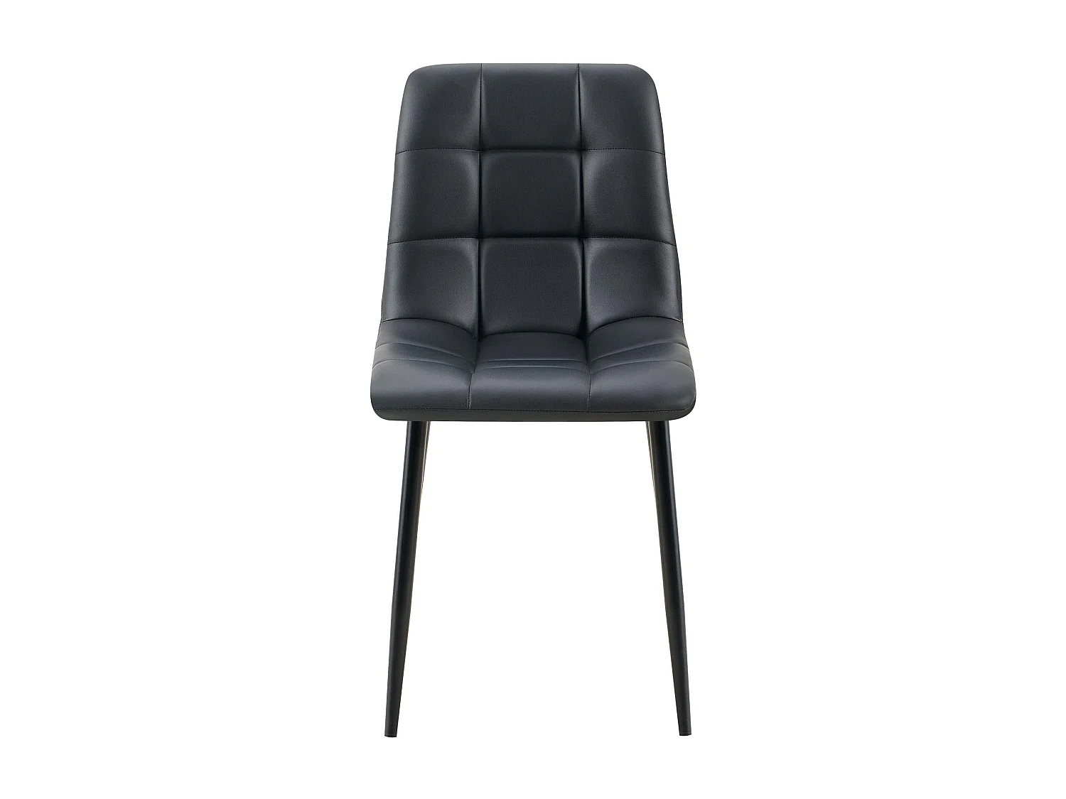 Lot de 4  chaise salle à manger - Similicuir - Noir - Antibes