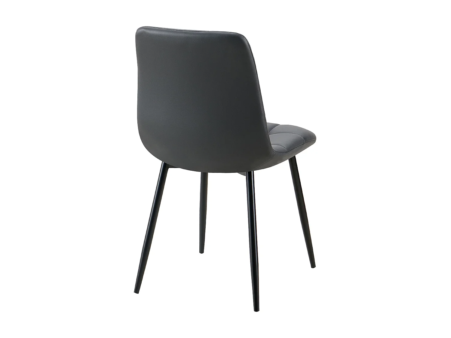 Lot de 4  chaise salle à manger - Similicuir - Noir - Antibes