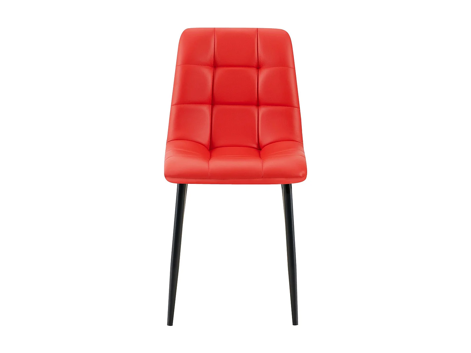 Lot de 4  chaise salle à manger - Similicuir - Rouge - Antibes