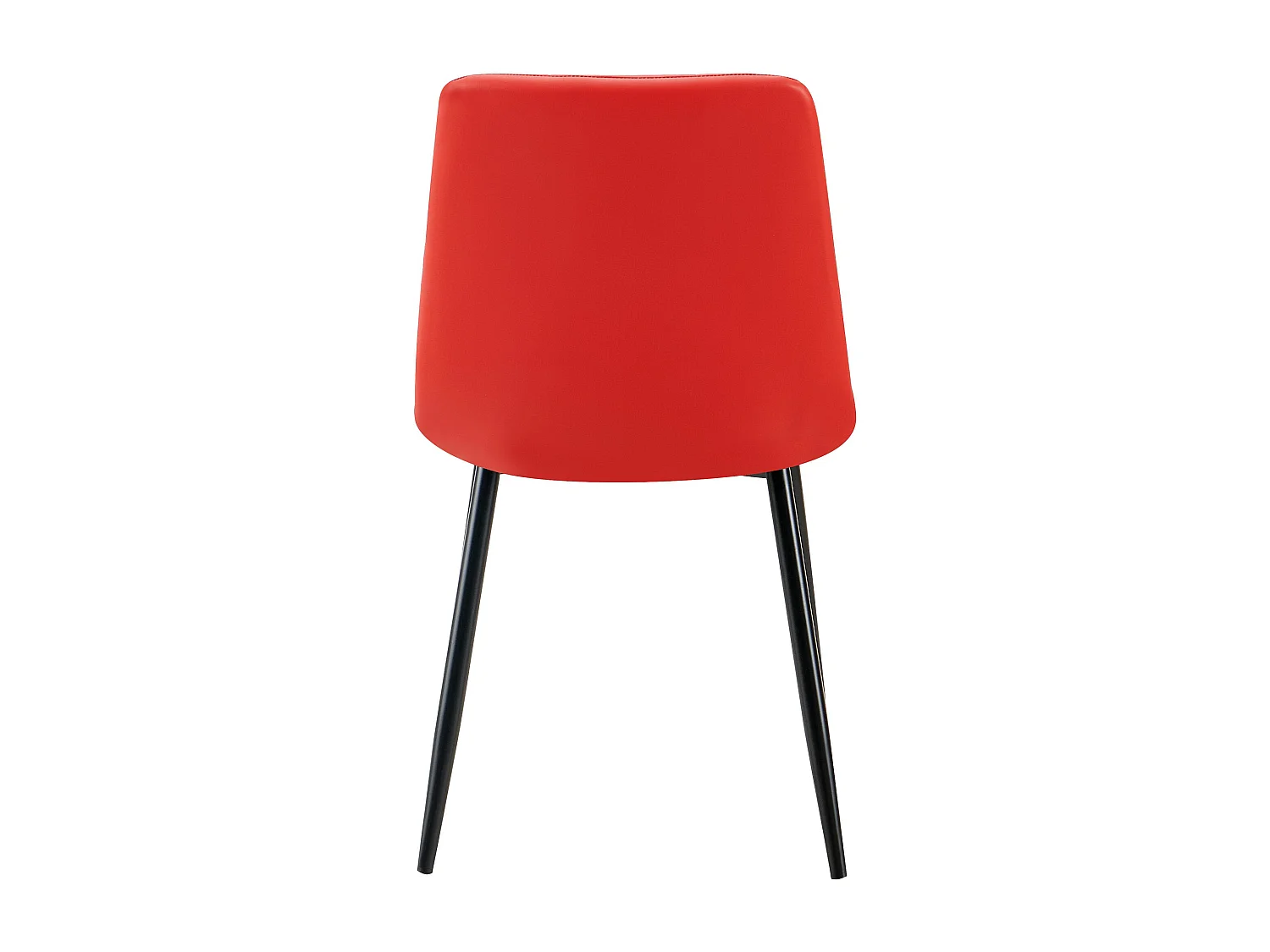 Lot de 4  chaise salle à manger - Similicuir - Rouge - Antibes