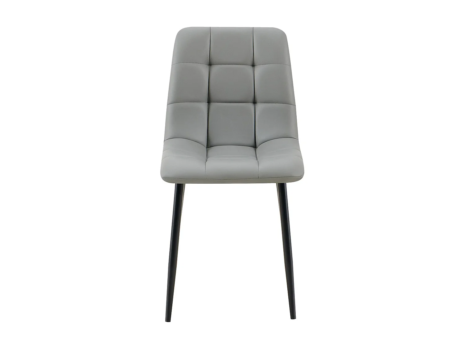 Lot de 4  chaise salle à manger - Similicuir - Gris clair - Antibes