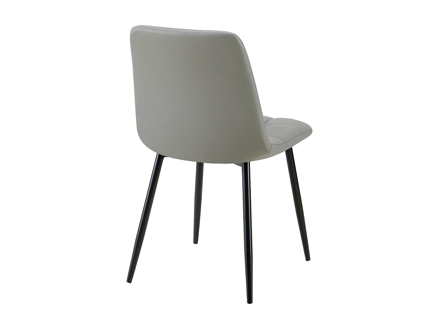 Lot de 4  chaise salle à manger - Similicuir - Gris clair - Antibes