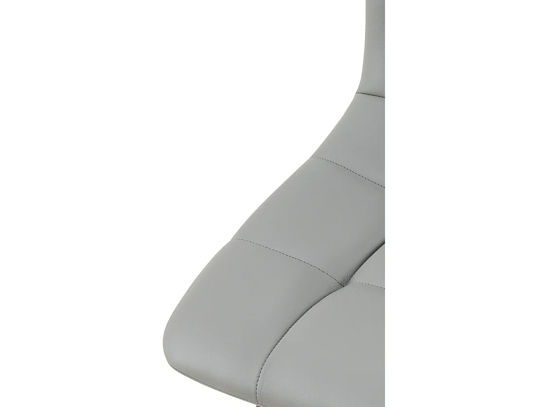 Lot de 4  chaise salle à manger - Similicuir - Gris clair - Antibes