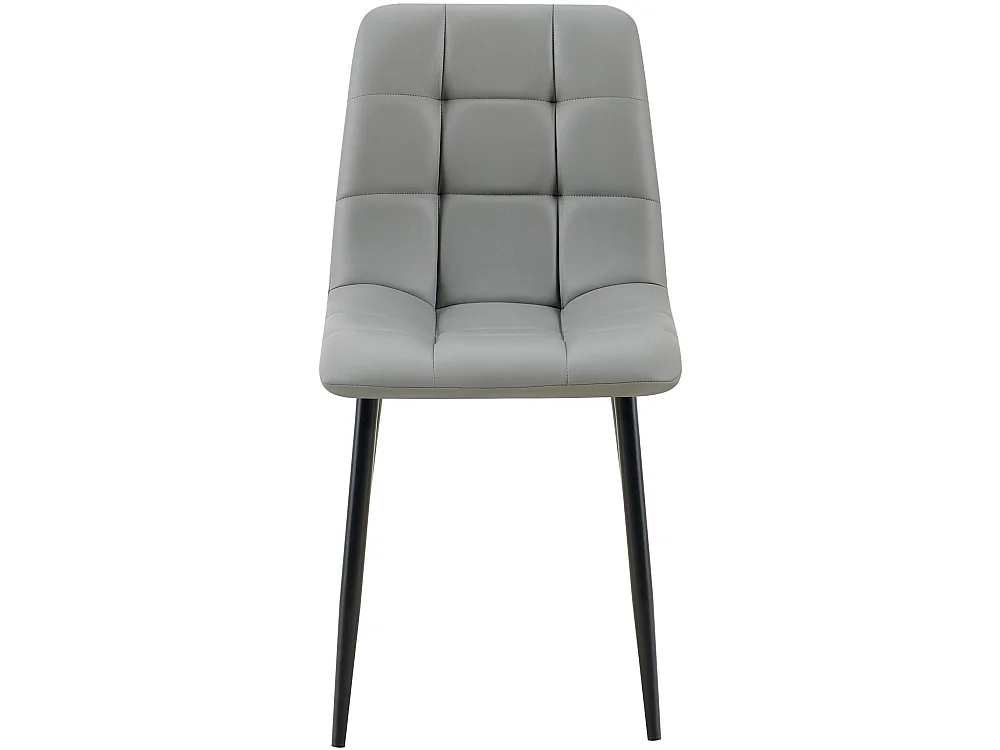 Lot de 4  chaise salle à manger - Similicuir - Gris clair - Antibes