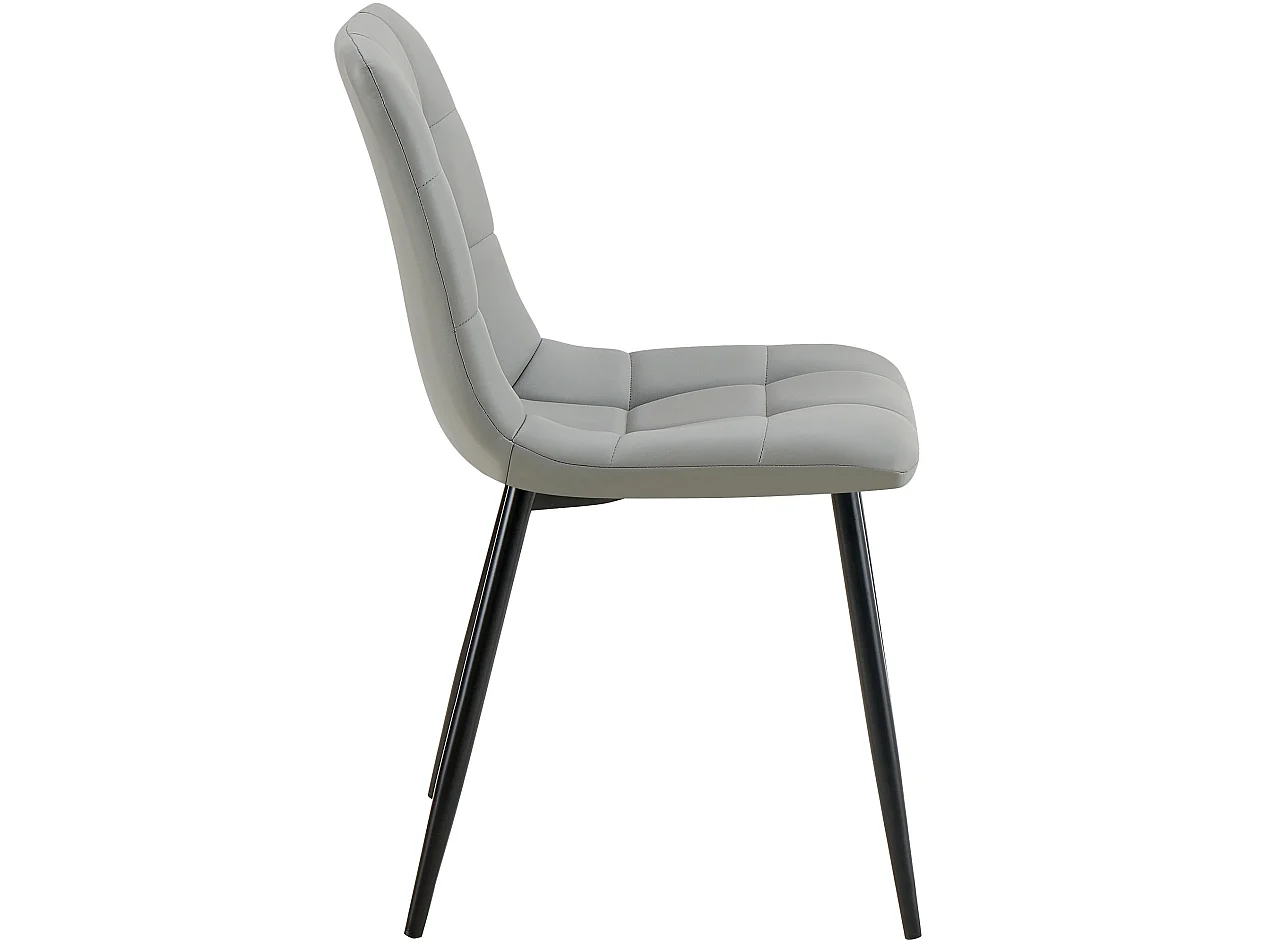 Lot de 4  chaise salle à manger - Similicuir - Gris clair - Antibes