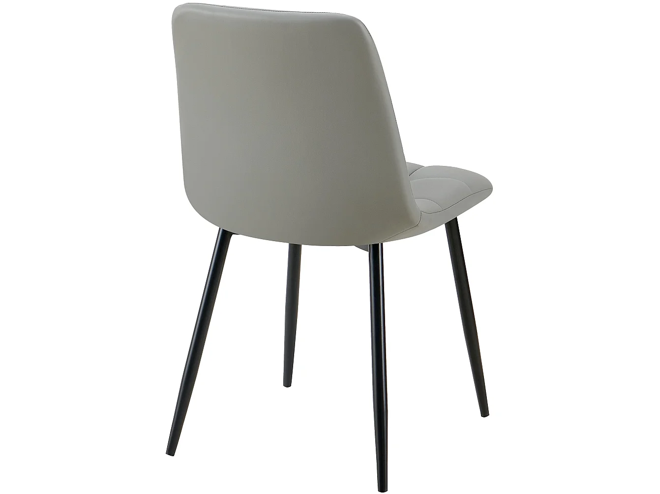Lot de 4  chaise salle à manger - Similicuir - Gris clair - Antibes
