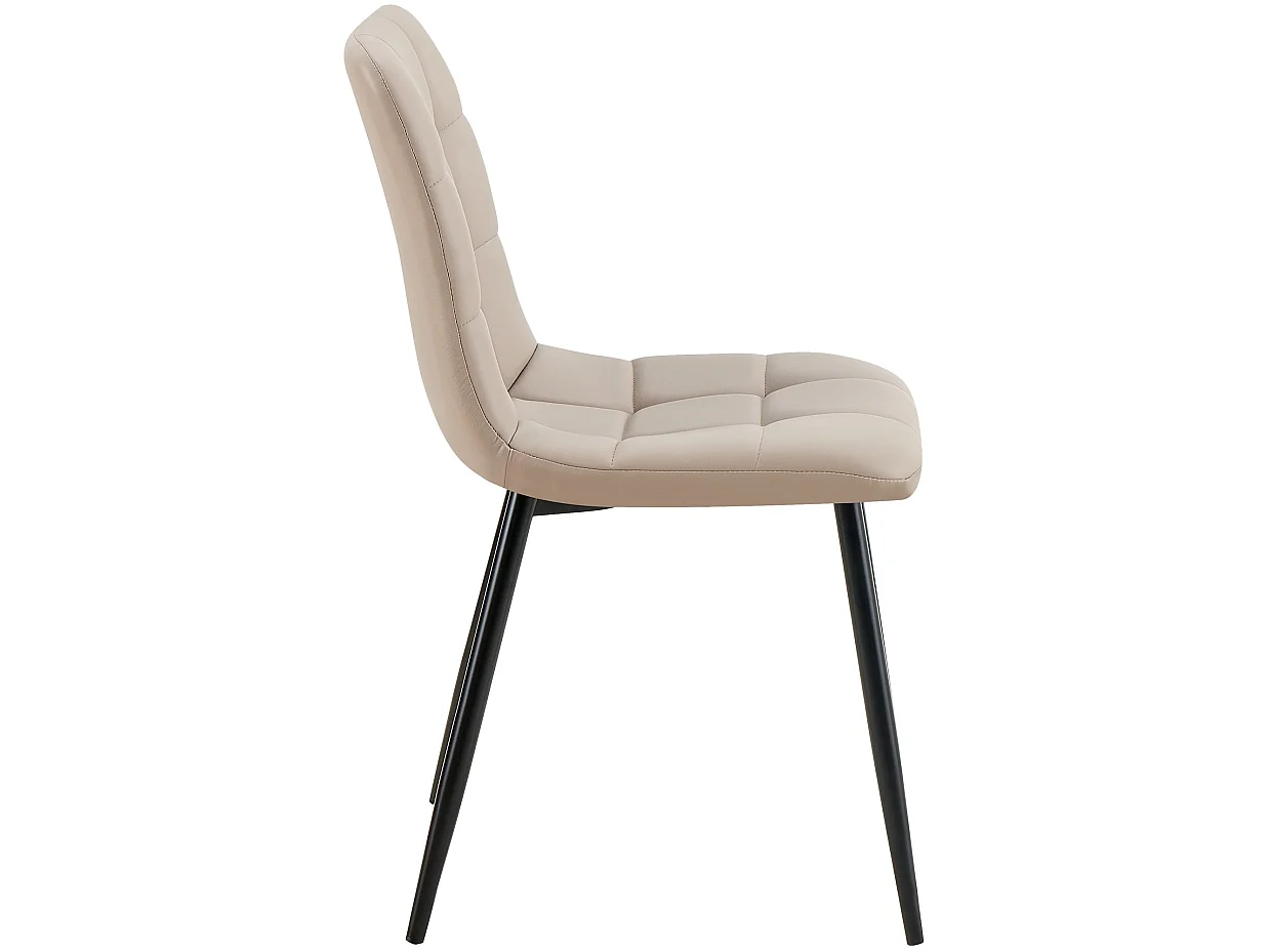Lot de 4  chaise salle à manger - Similicuir - Taupe - Antibes