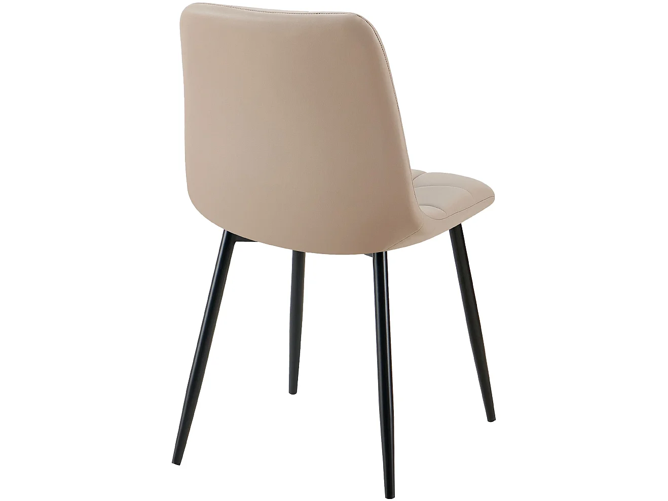 Lot de 4  chaise salle à manger - Similicuir - Taupe - Antibes