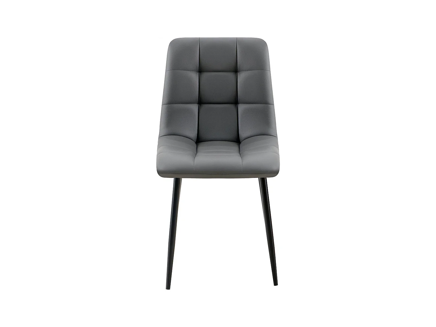 Lot de 4  chaise salle à manger - Similicuir - Gris foncé - Antibes