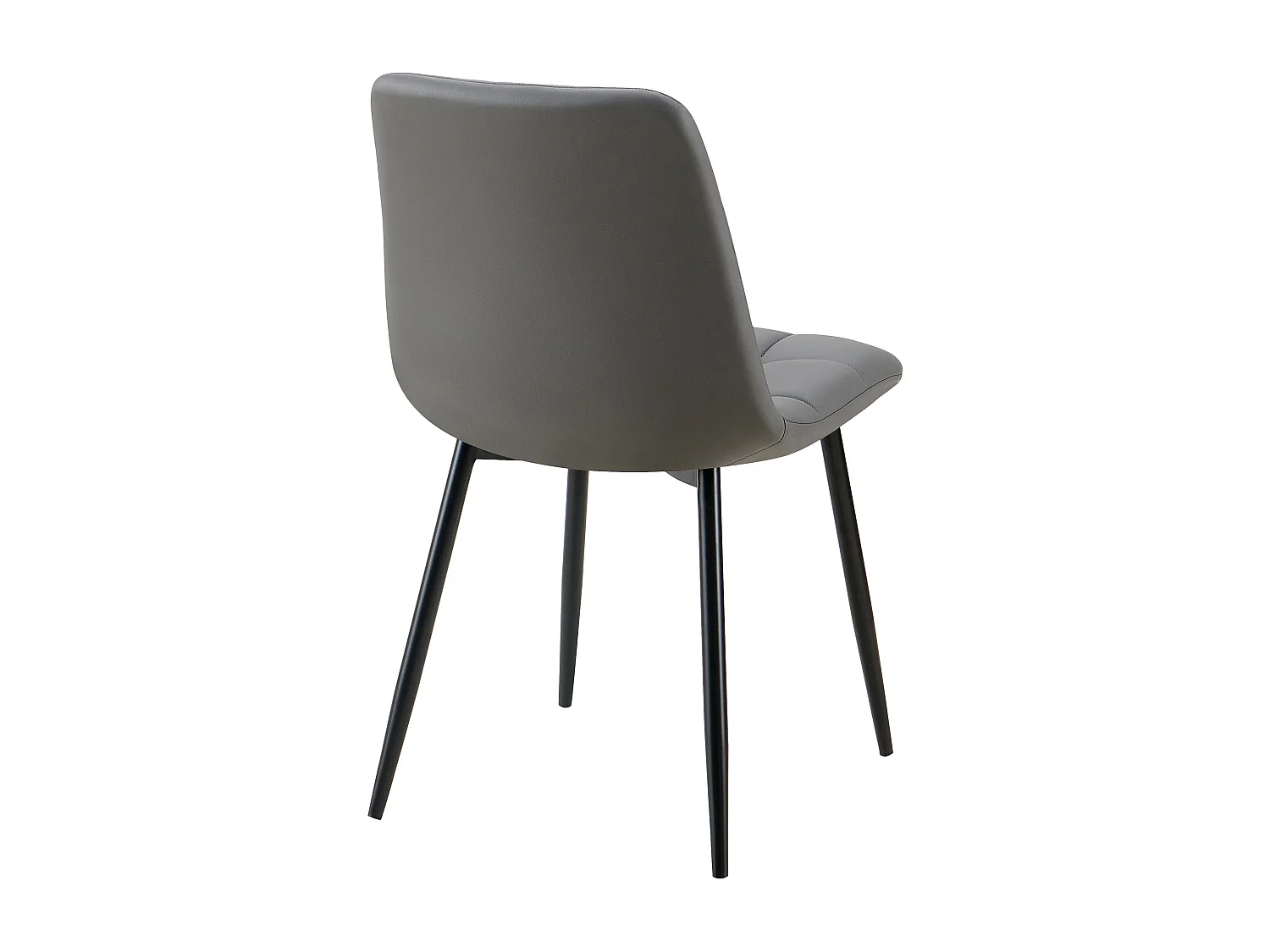 Lot de 4  chaise salle à manger - Similicuir - Gris foncé - Antibes