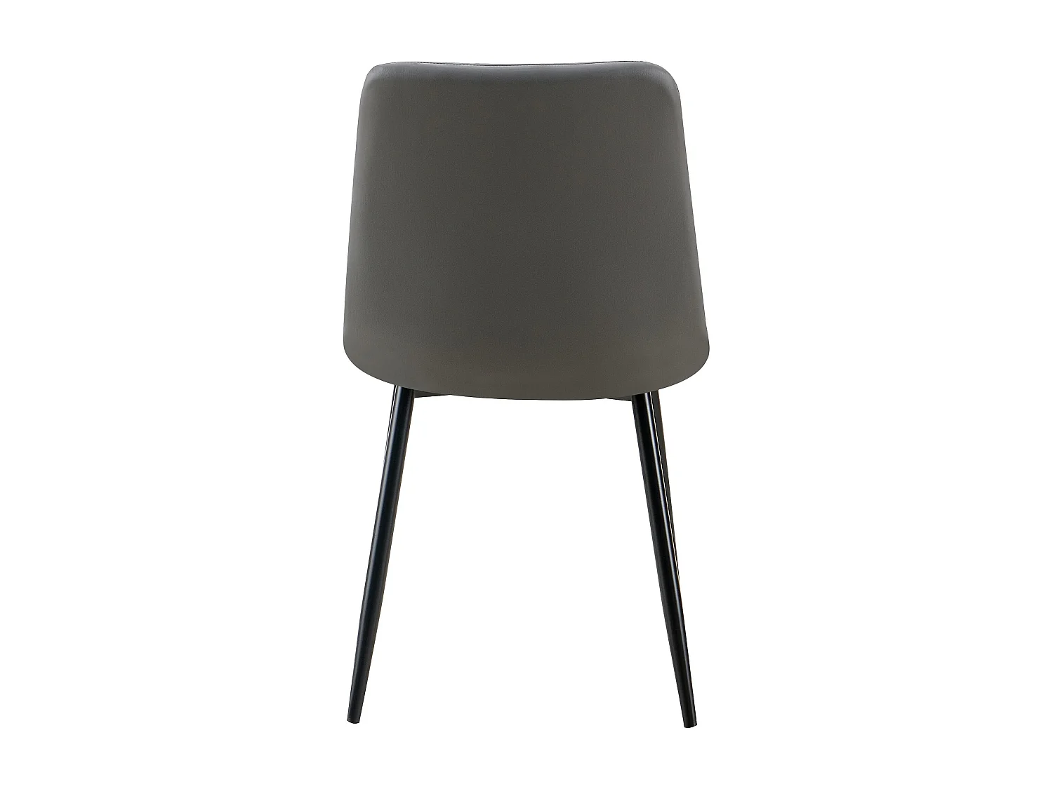 Lot de 4  chaise salle à manger - Similicuir - Gris foncé - Antibes