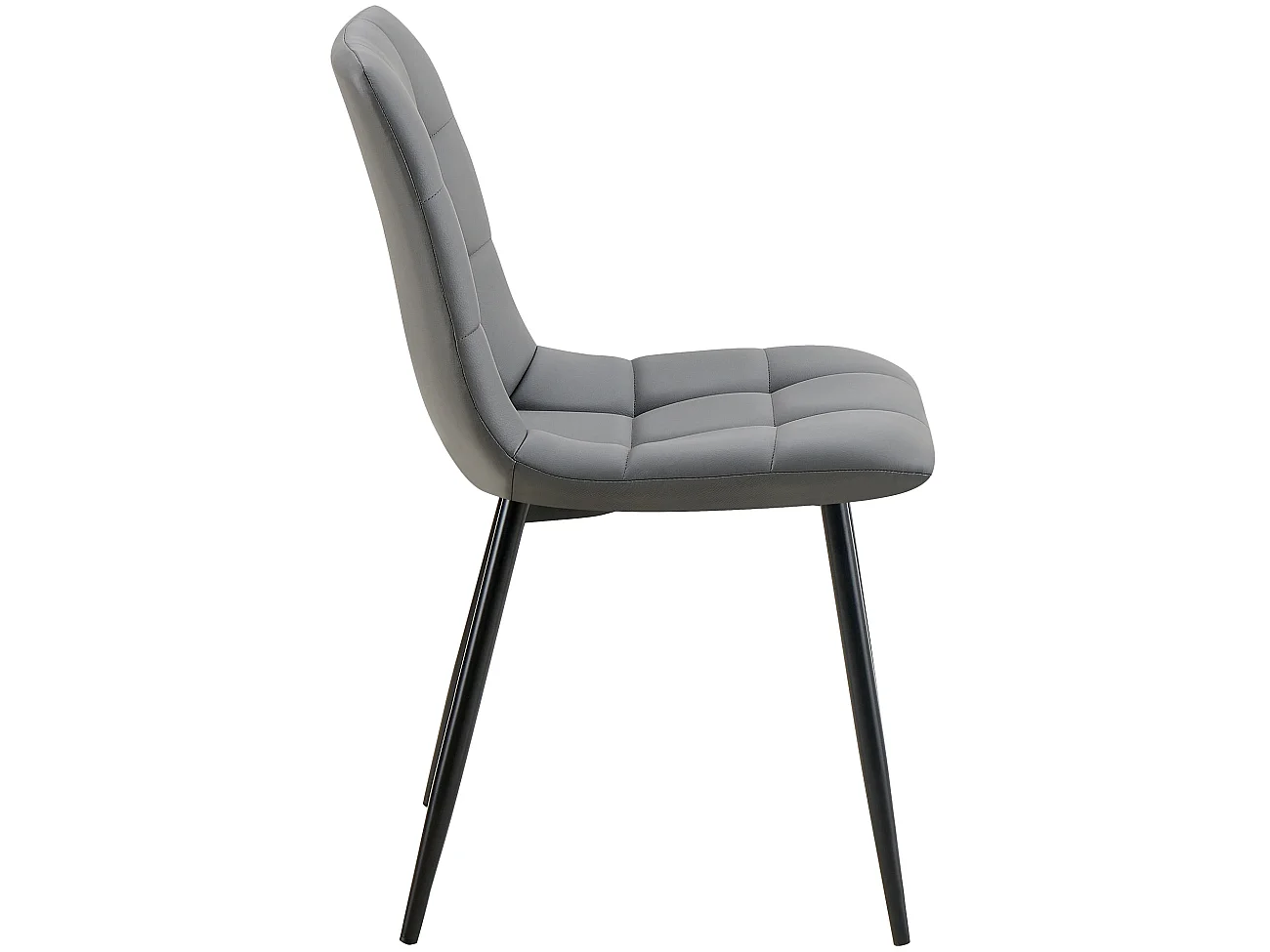 Lot de 4  chaise salle à manger - Similicuir - Gris foncé - Antibes