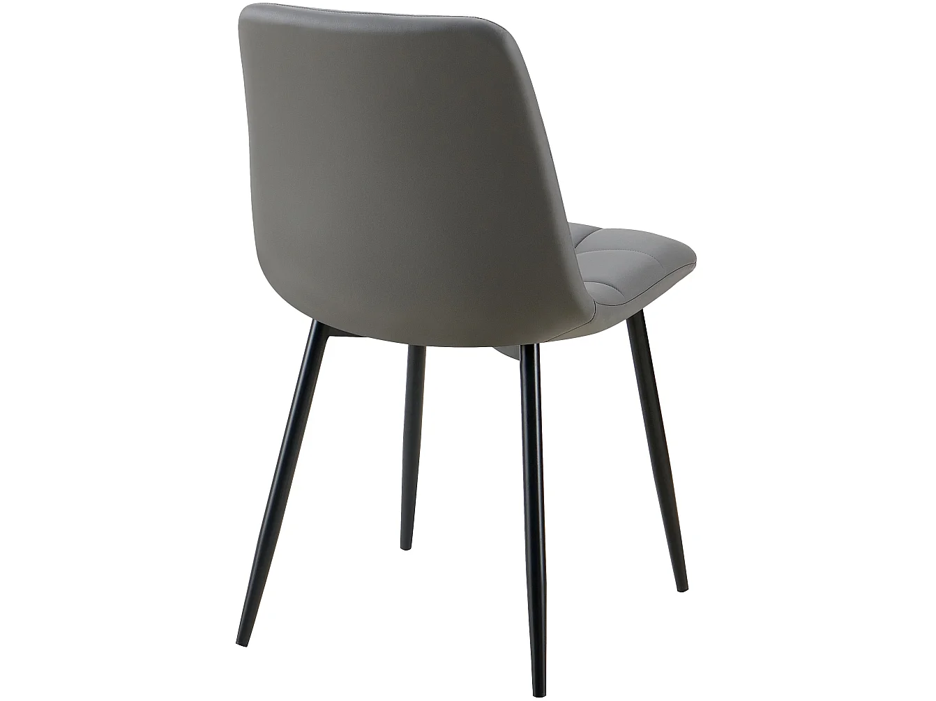 Lot de 4  chaise salle à manger - Similicuir - Gris foncé - Antibes