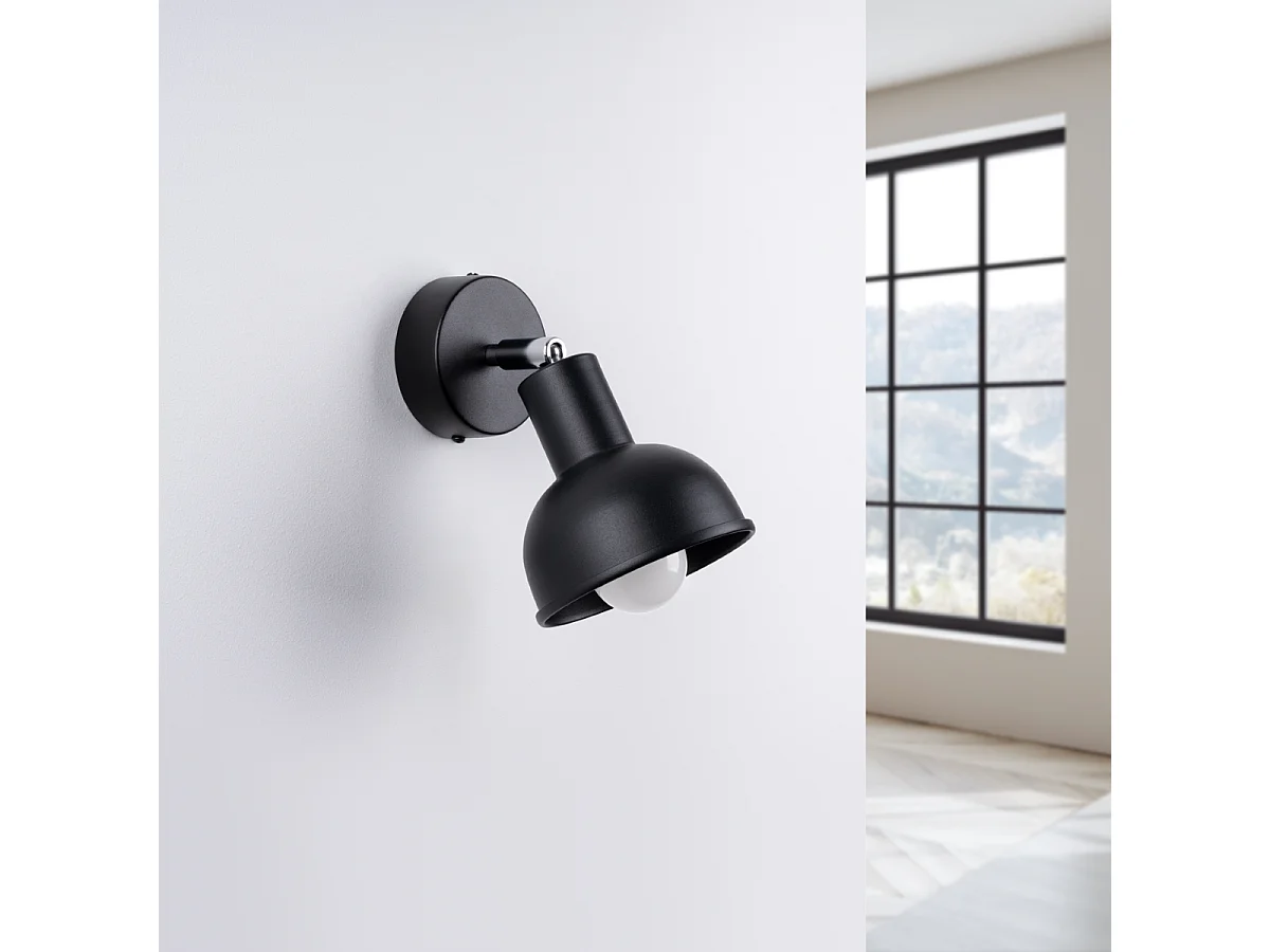 Appliques Elba Grenier En Acier - 1 Sources Lumineuses - L.19 X H.17 Cm - Noir