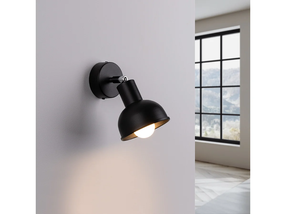 Wandlamp ELBA zolder van  - 1 lichtbronnen - L.19 x H.17 cm - zwart