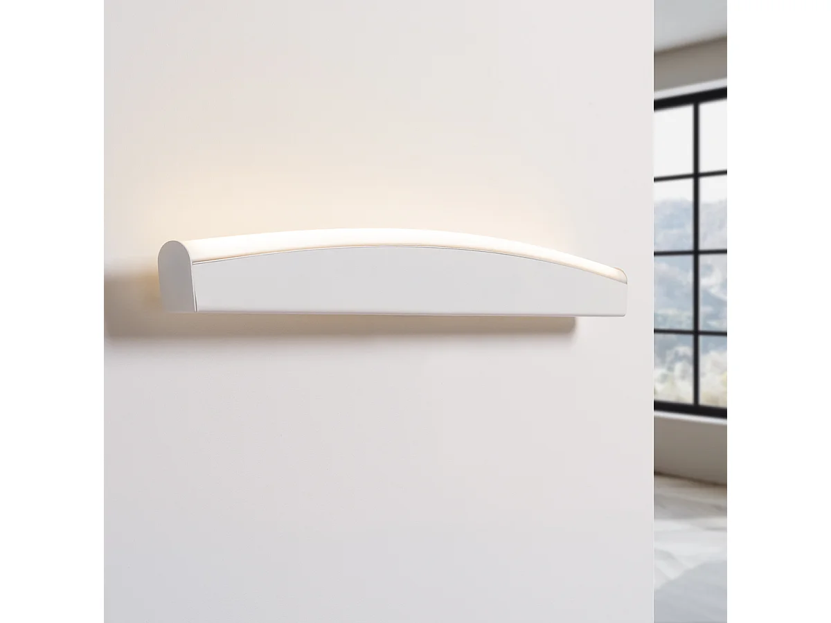 Candeeiros De Parede Jorun Moderno, Aço/Alumínio/Pvc - 1 Lichtbronnen - L.60 X H.7 Cm - Branco