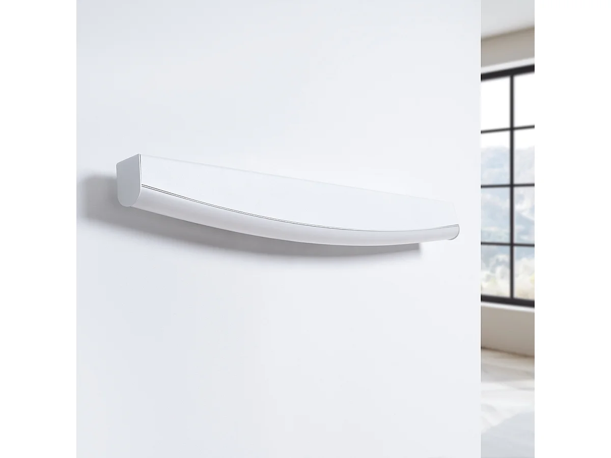 Candeeiros De Parede Jorun Moderno, Aço/Alumínio/Pvc - 1 Lichtbronnen - L.60 X H.7 Cm - Branco