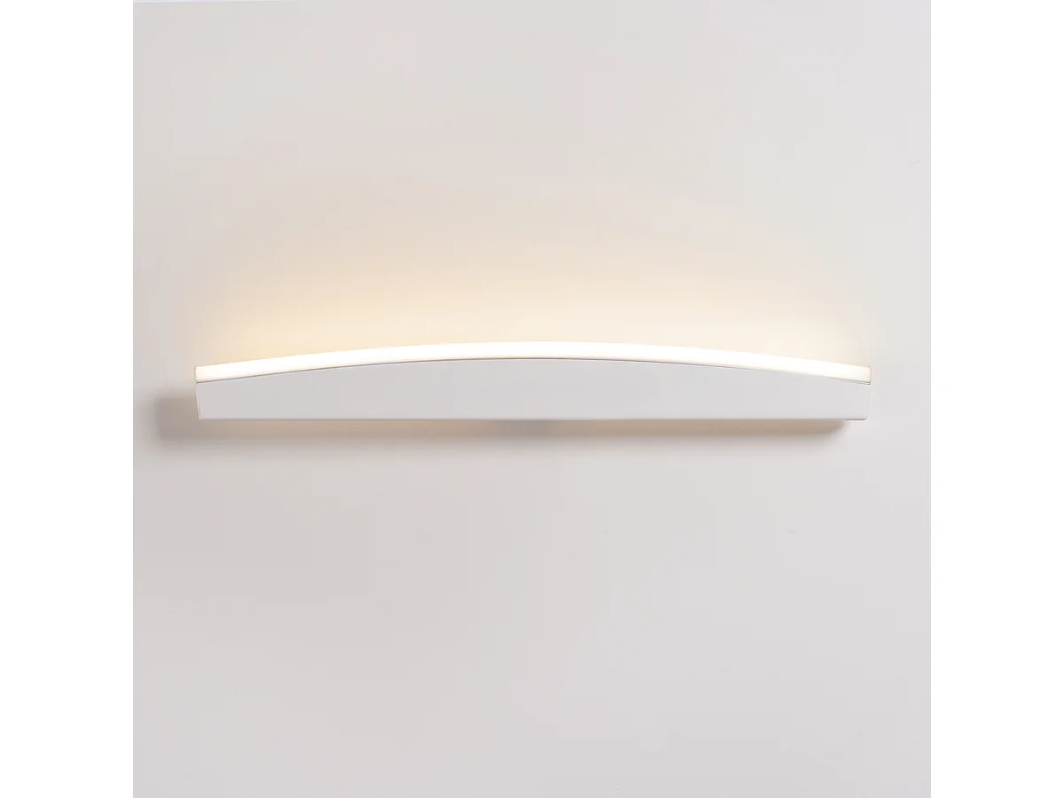 Candeeiros De Parede Jorun Moderno, Aço/Alumínio/Pvc - 1 Lichtbronnen - L.60 X H.7 Cm - Branco