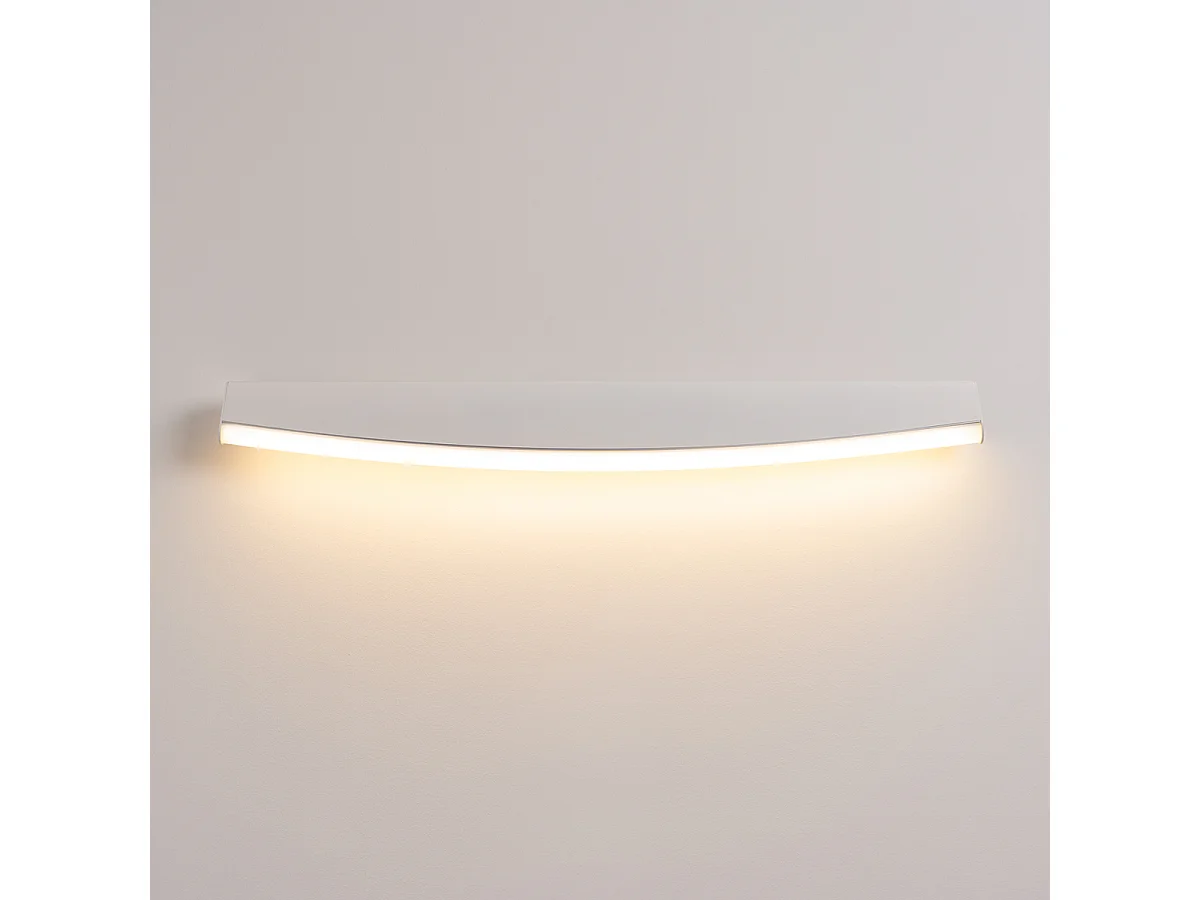 Candeeiros De Parede Jorun Moderno, Aço/Alumínio/Pvc - 1 Lichtbronnen - L.60 X H.7 Cm - Branco