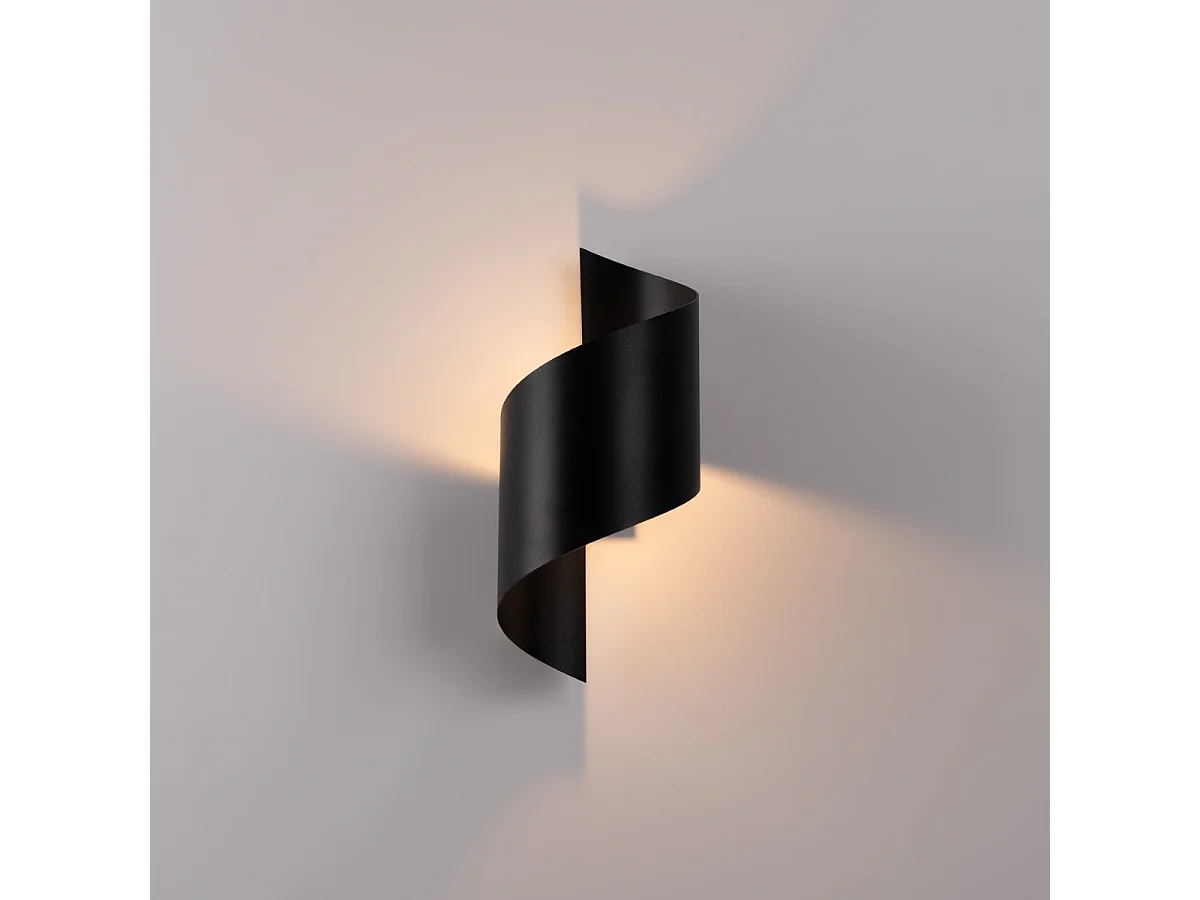Applique Talassa Moderne En Acier - 1 Sources Lumineuses - L.15 X H.31 Cm - Noir