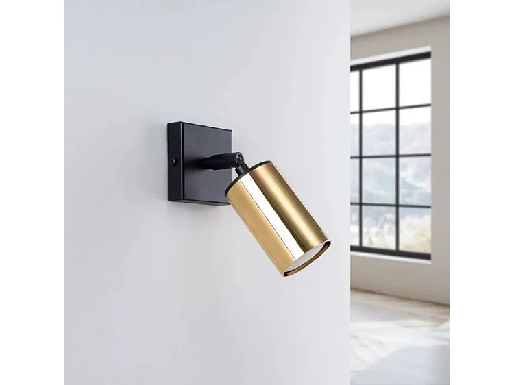 Wandlampen Winx Modern Aus  Stahl - 1 Lichtquellen - L.8 X H. Cm - Schwarzes Gold