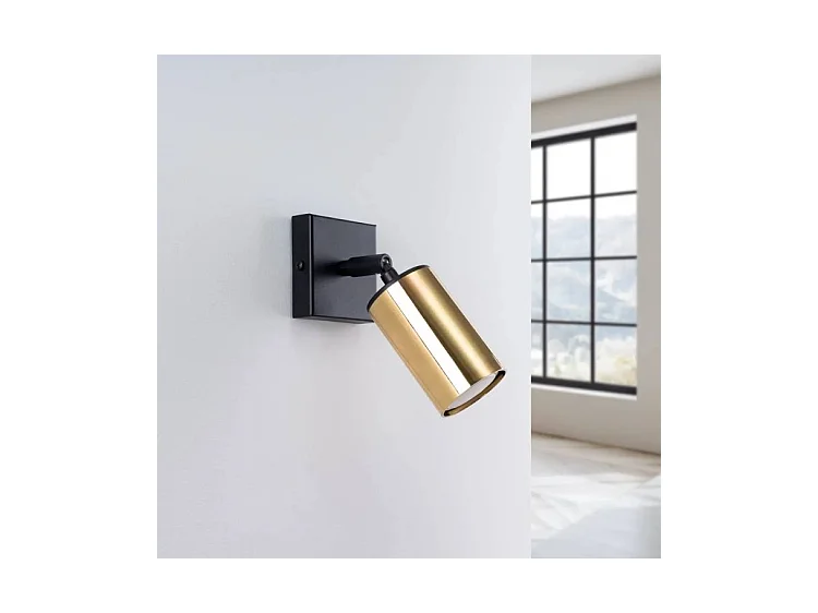 Wandlampen Winx Modern Van  - 1 Lichtbronnen - L.8 X H.18,5 Cm - Zwart Goud