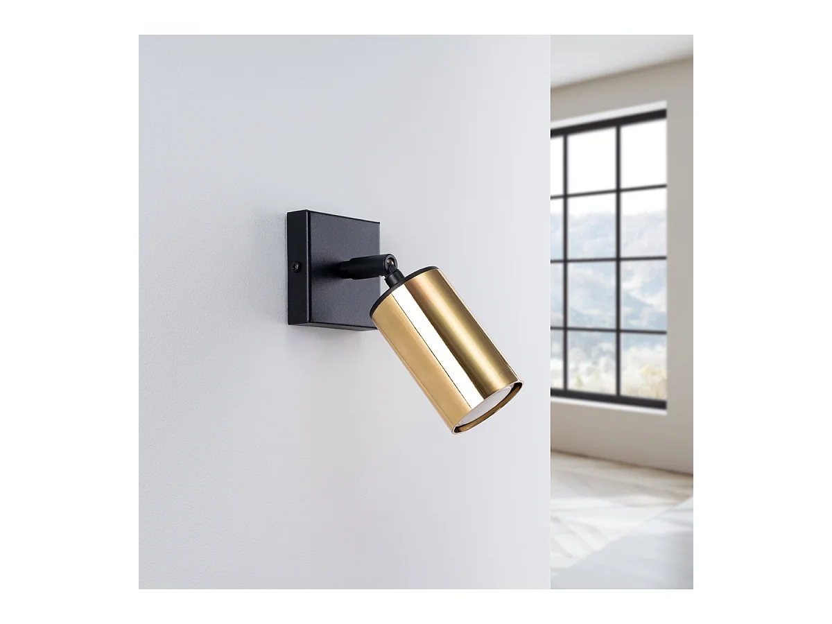 Wandlampen Winx Modern Aus  Stahl - 1 Lichtquellen - L.8 X H. Cm - Schwarzes Gold