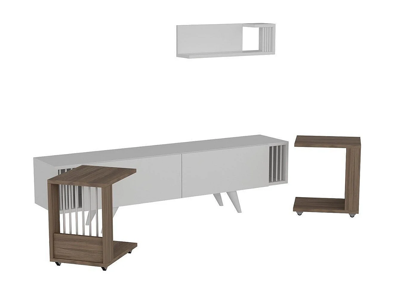 Móvel de TV-Leron-Nogueira Branco