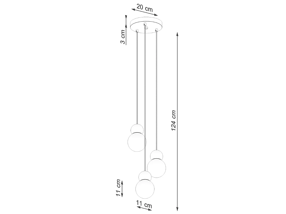 Lampe Suspendues Pekka Scandinave En Verre/Bois - 3 Sources Lumineuses - L.31 X H.124 Cm - Blanc/Bois Naturel