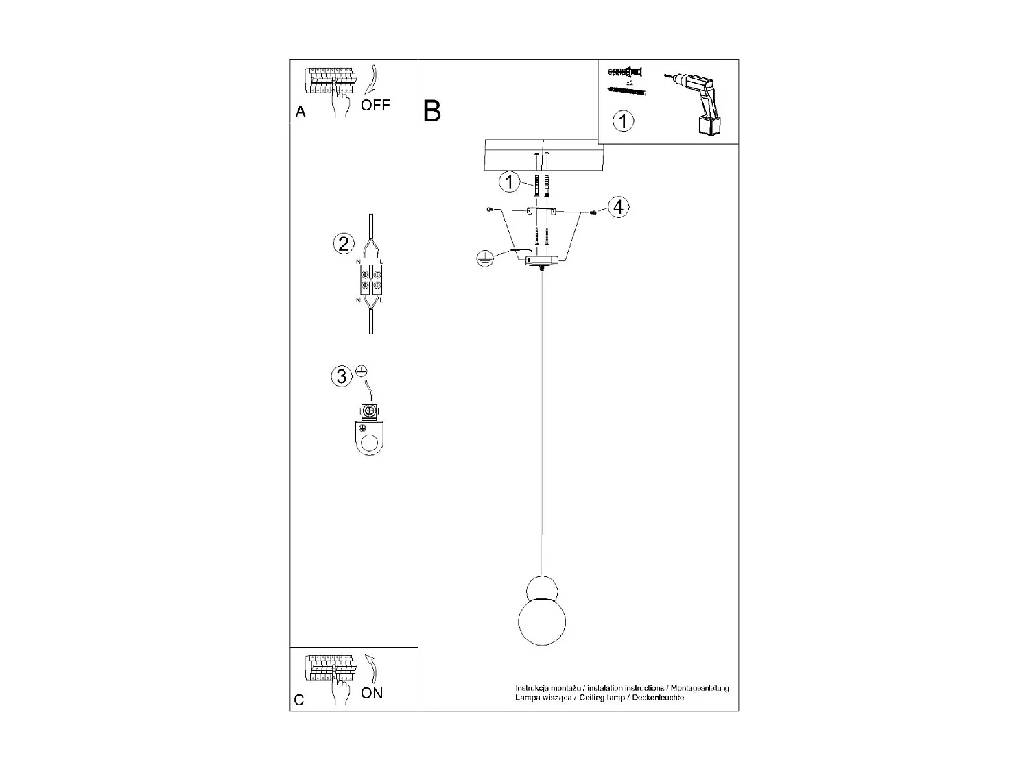 Lampa wisząca PEKKA 1 biała/naturalne drewno