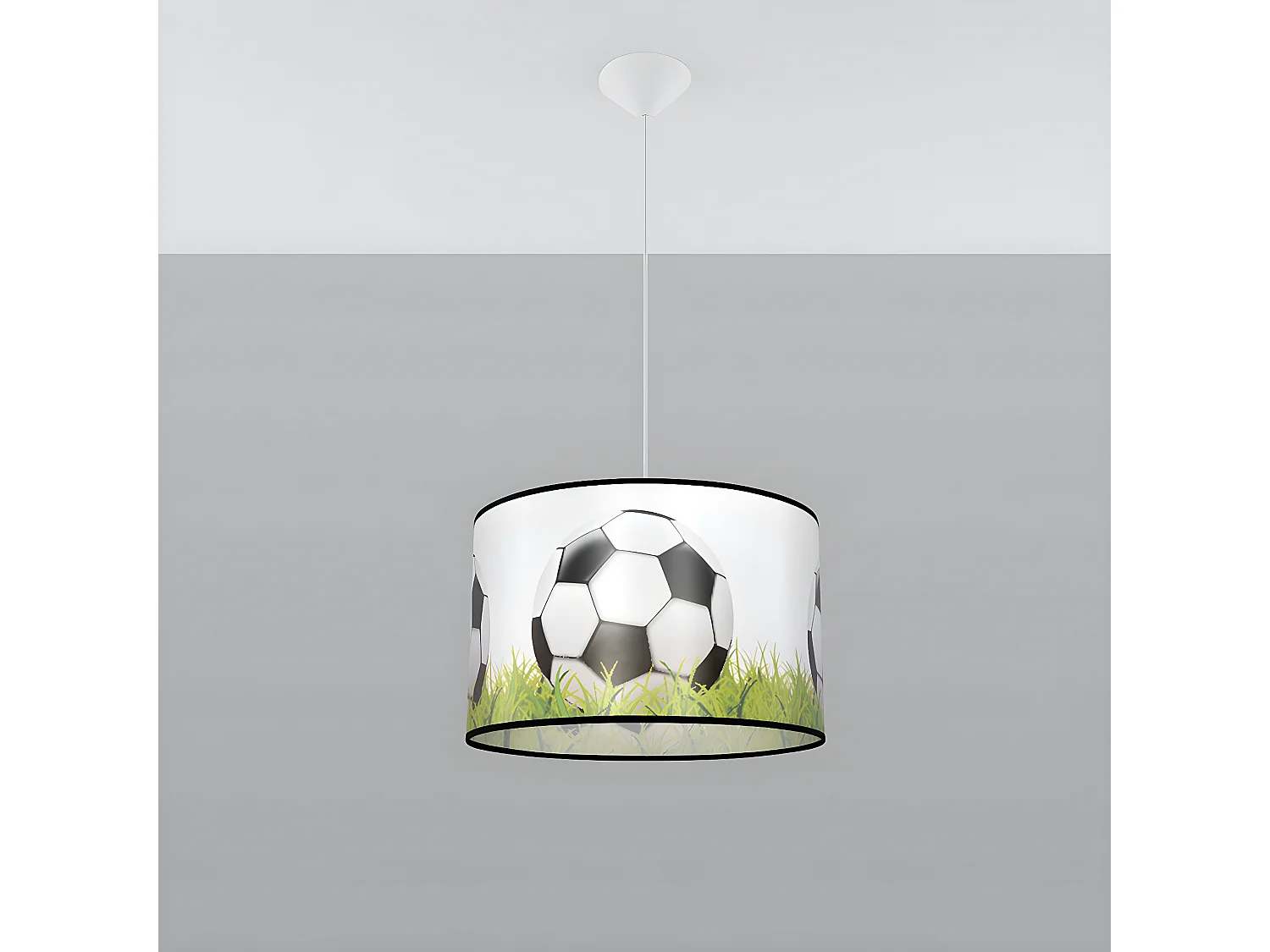 Pendelleuchten Piłka Modern Aus  Pvc - 1 Lichtquellen - L.40 X H. Cm - Weiß/Schwarz/Grün