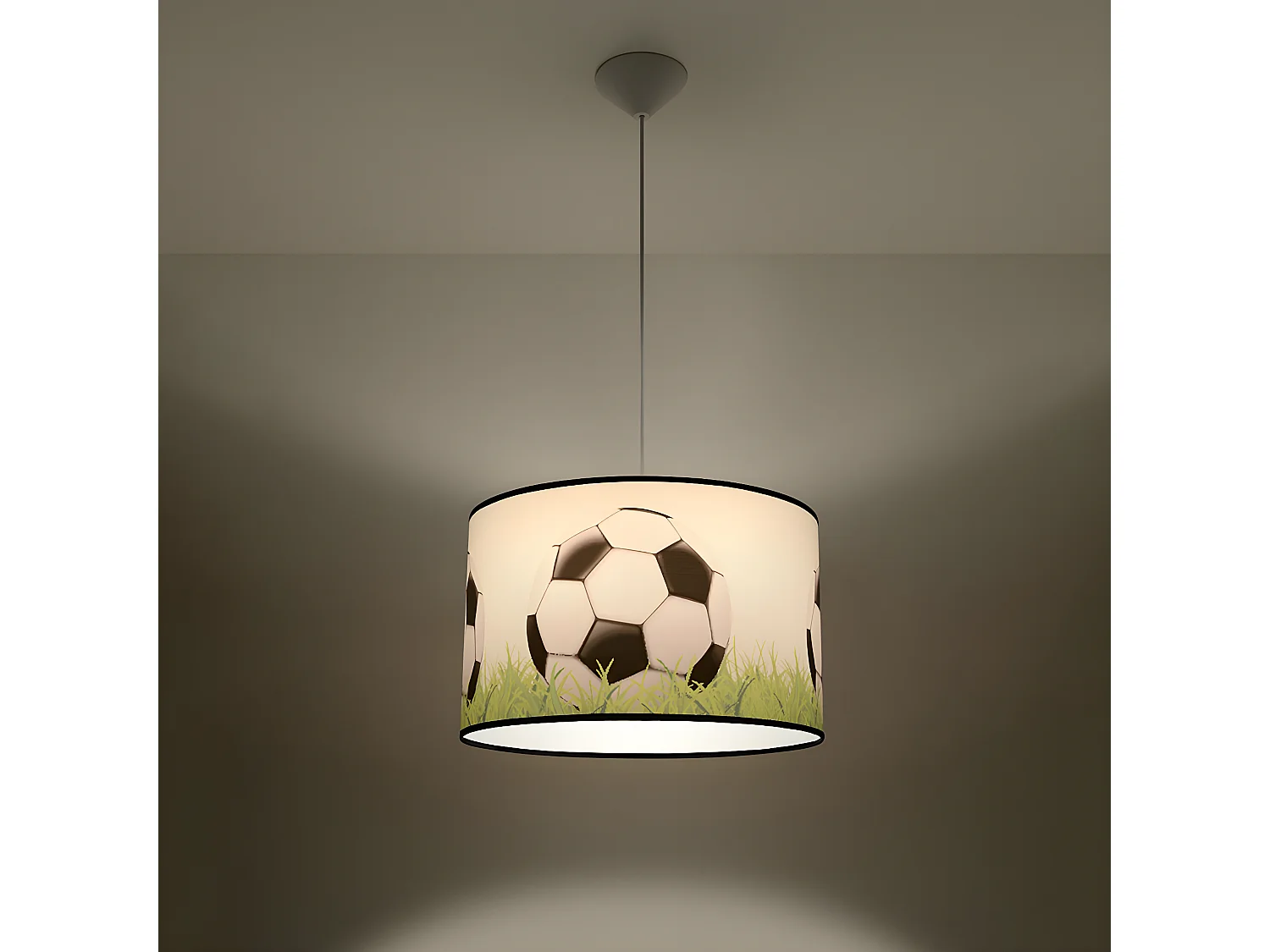 Hanglampen Piłka Modern Van  - 1 Lichtbronnen - L.40 X H.82 Cm - Wit/Zwart/Groen