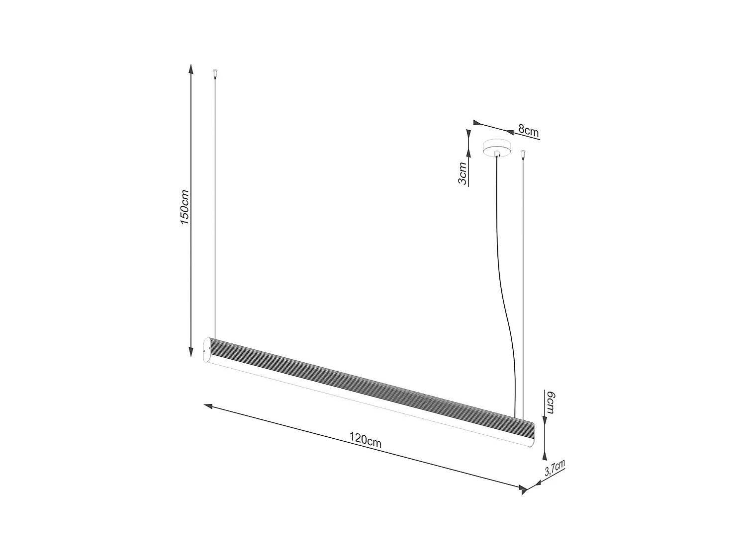 Hanglampen Farge Modern Van  - 1 Lichtbronnen - L.120 X H.150 Cm - Gouden