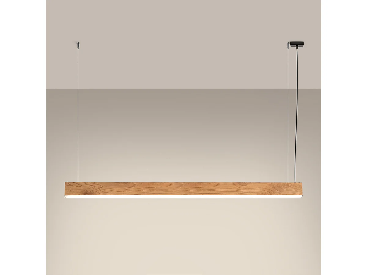 Hanglampen Lykke Modern Van  - 1 Lichtbronnen - L.150 X H.150 Cm - Eik