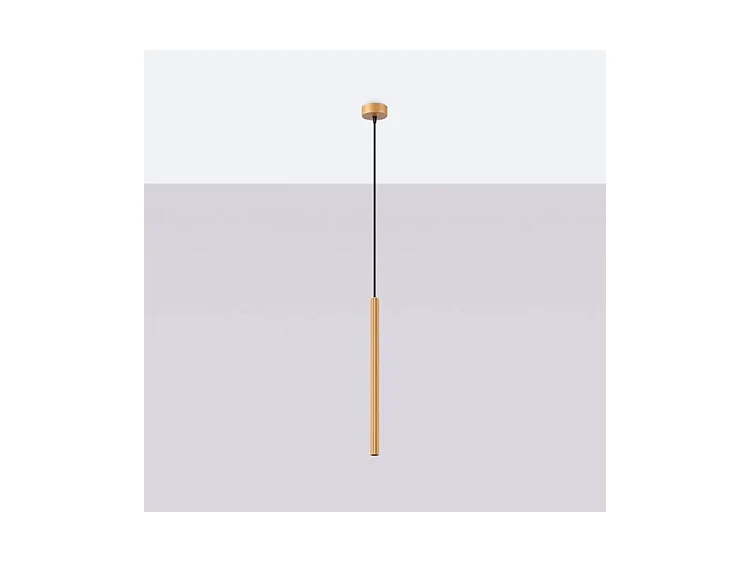 Pendentif Arche Moderne En Acier - 1 Sources Lumineuses - L.8 X H.120 Cm - Doré