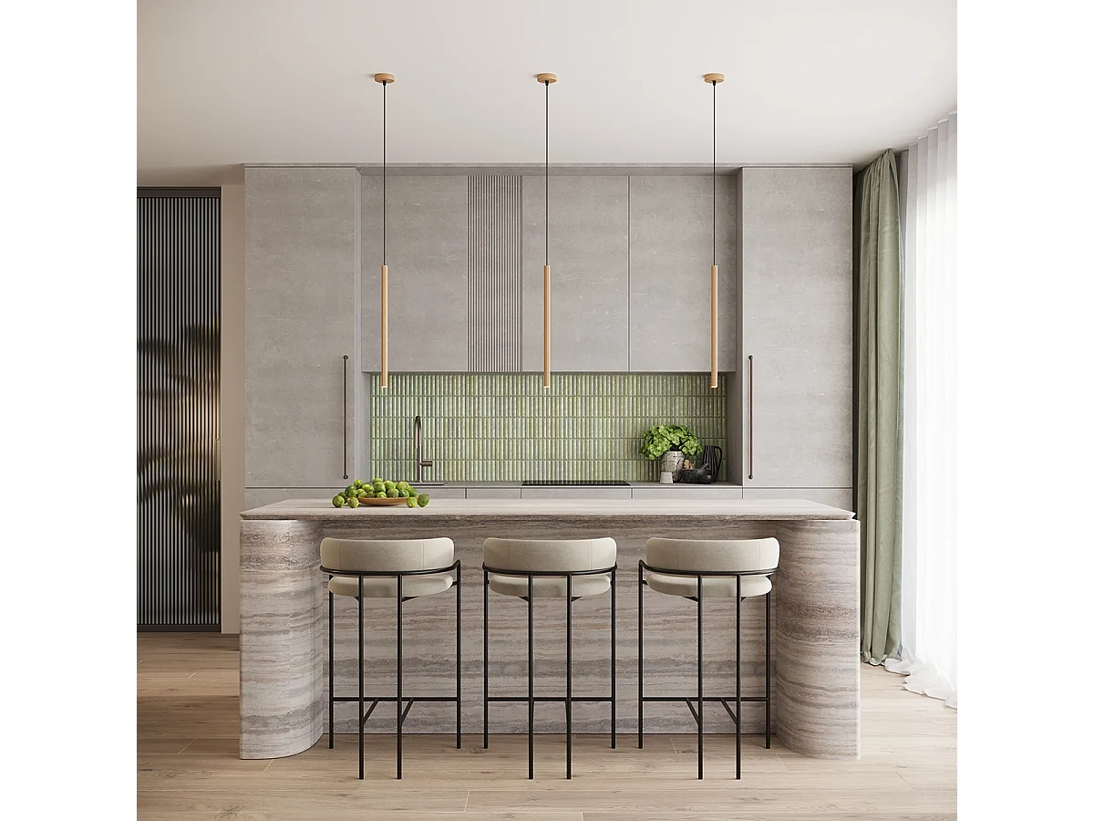 Pendelleuchten Arche Modern Aus  Stahl - 1 Lichtquellen - L.8 X H. Cm - Golden