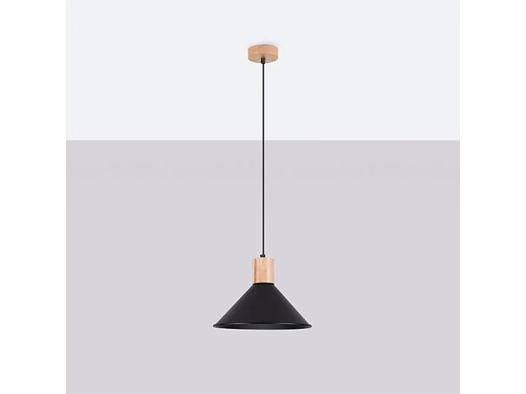 Luminárias Pendentes Jaga Escandinavo, Aço - 1 Lichtbronnen - L.30 X H.120 Cm - Preto