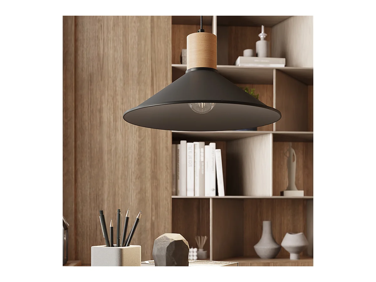 Hanglampen Jaga Scandinavisch Van  - 1 Lichtbronnen - L.30 X H.120 Cm - Zwart