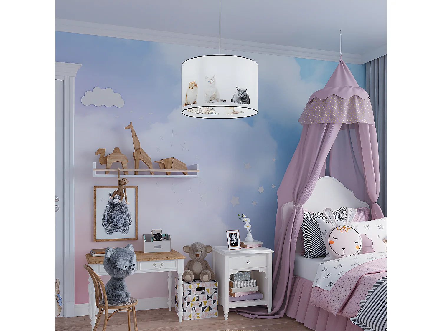 Lampes Suspendues Koty Moderne En Pvc - 1 Sources Lumineuses - L.40 X H.95 Cm - Multicolore