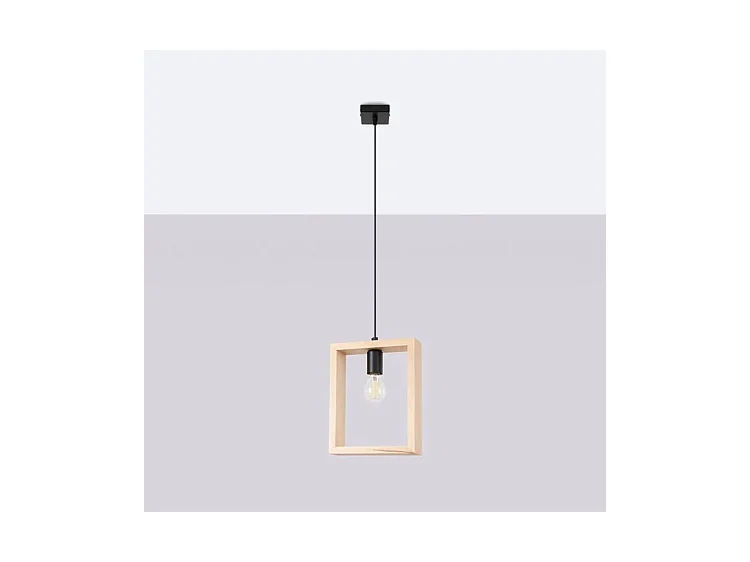 Hanglampen Aries Scandinavisch Van  - 1 Lichtbronnen - L.24 X H.133 Cm - Natuurlijk Hout