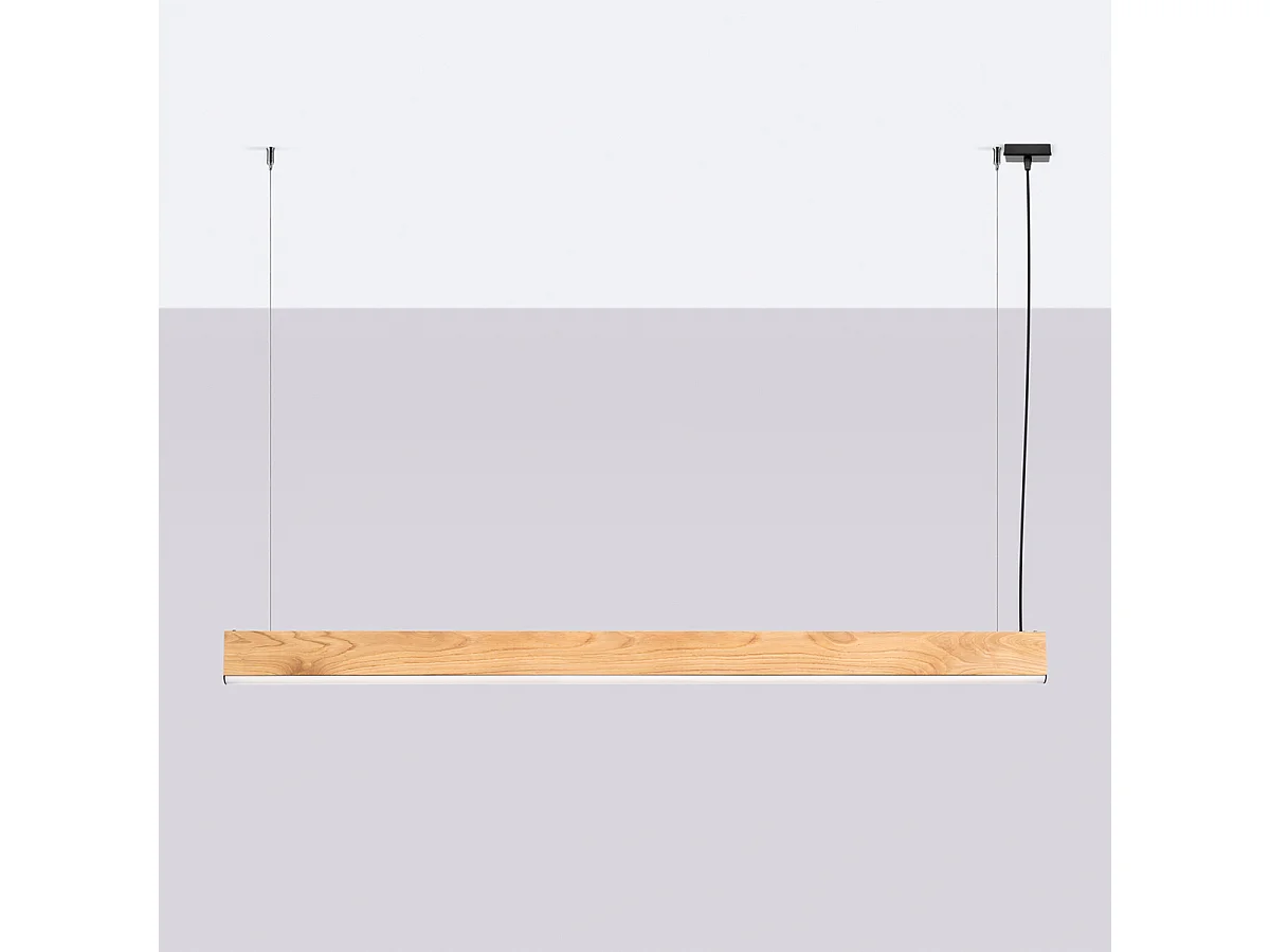 Hanglampen Lykke Modern Van  - 1 Lichtbronnen - L.150 X H.150 Cm - Eik