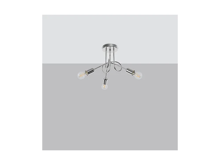 Lustres Supeł Industriel En Acier - 3 Sources Lumineuses - L.45 X H.35 Cm - Chrome