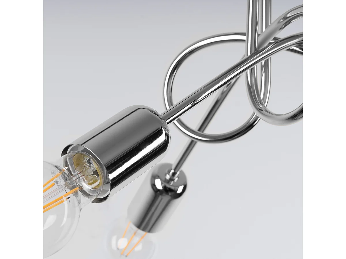 Lustres Supeł Industriel En Acier - 3 Sources Lumineuses - L.45 X H.35 Cm - Chrome