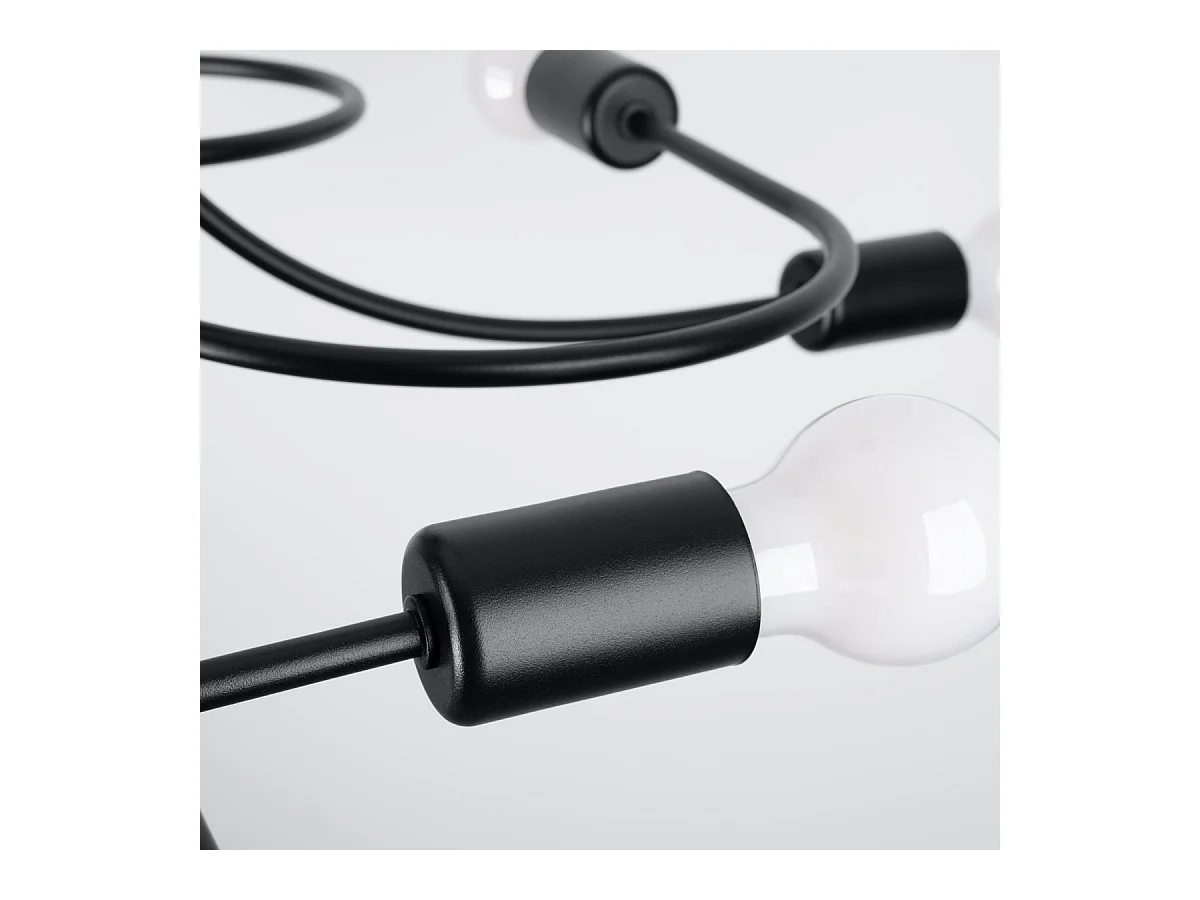 Lustres Levar Industriel En Acier - 8 Sources Lumineuses - L.58 X H.28 Cm - Noir