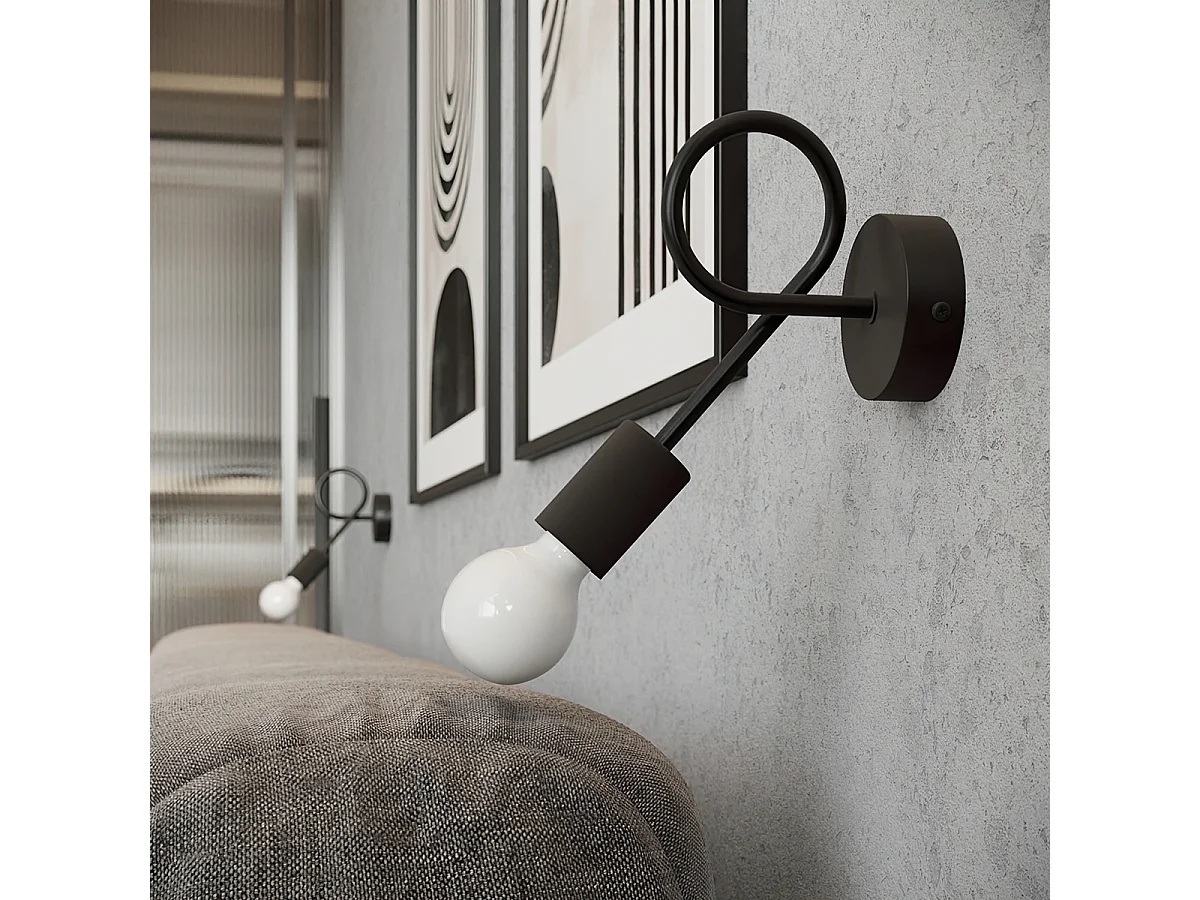 Lampadari Levar Industriale Di Acciaio - 6 Sorgenti Luminose - L.69 X A.29 Cm - Nero