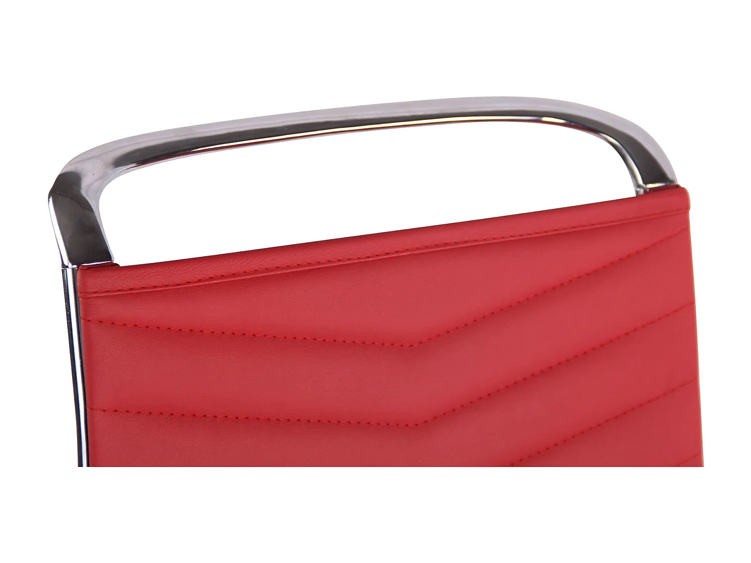 Chaise de bureau - Similicuir & Métal chromé - Rouge - Batley