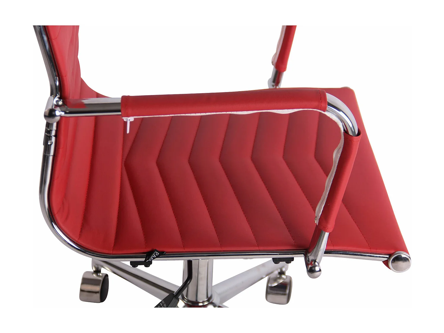 Chaise de bureau - Similicuir & Métal chromé - Rouge - Batley