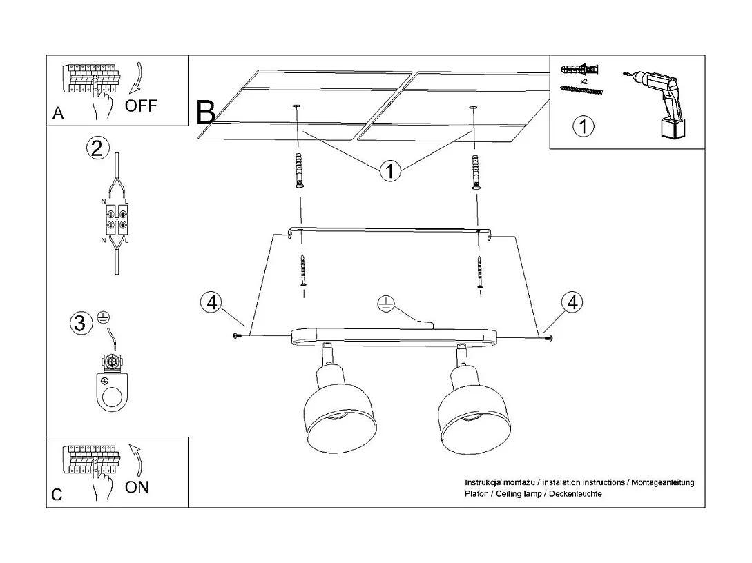 Listwa oświetleniowa ELBA 2 czarny