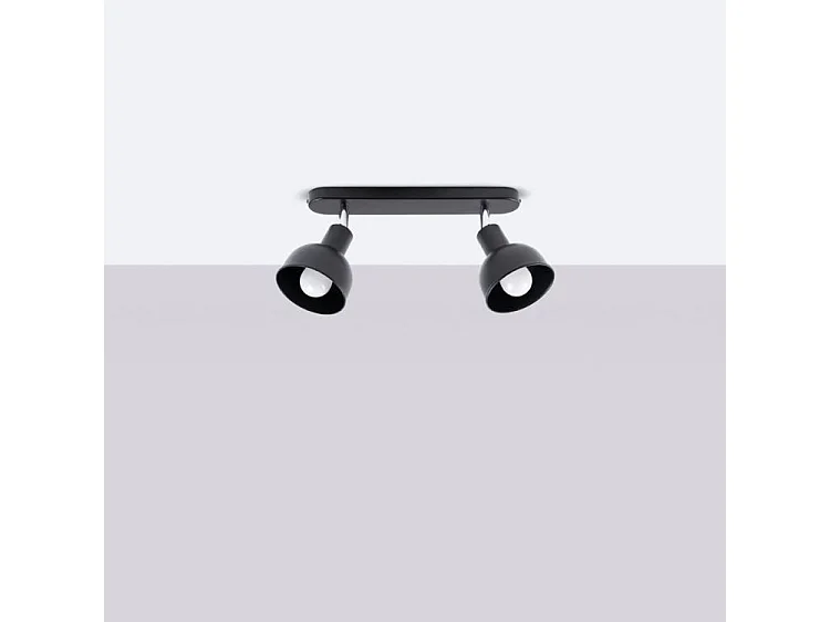 Lámparas De Techo Elba Desván De Acero - 2 Fuentes Luminosas - L.47 X A.18,5 Cm - Negro