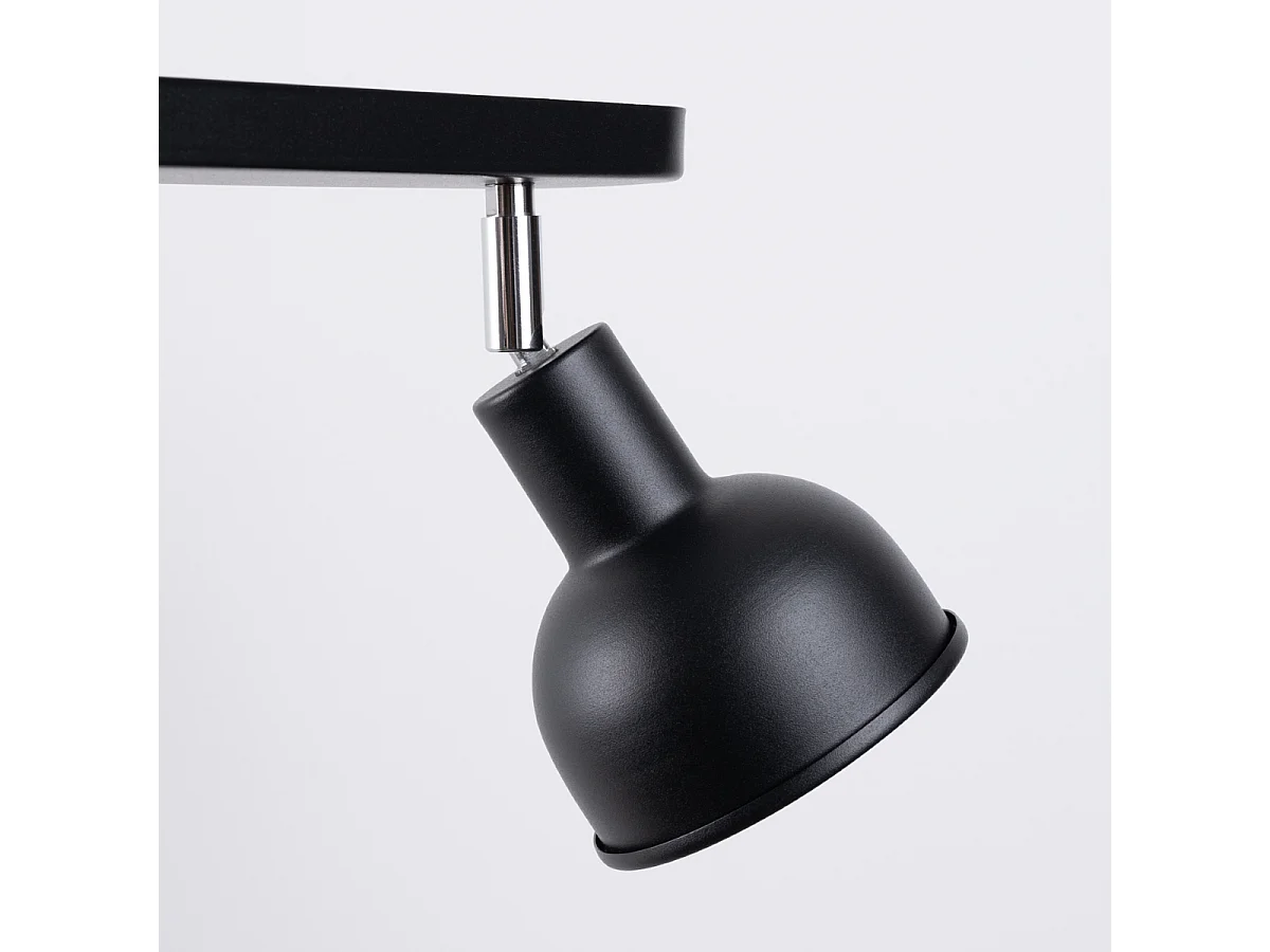 Plafonnier Elba Grenier En Acier - 2 Sources Lumineuses - L.47 X H.18,5 Cm - Noir